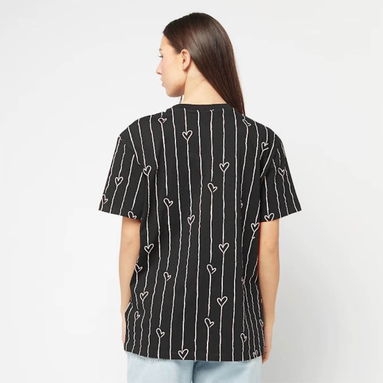 Karl Kani Γυναικεία κοντομάνικη μπλούζα Signature Heart Pinstripe OS Tee